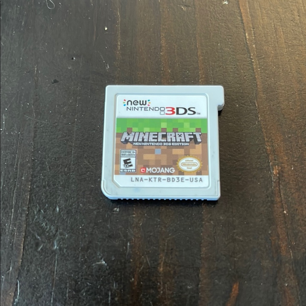 Nintendo Gray 3DS Minecraft Game Cartridge